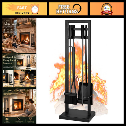 Piece fireplace tool set - 5-piece,