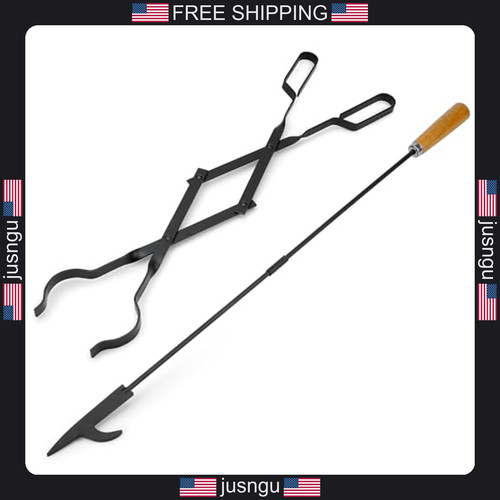Fire pit tongs and - and, set