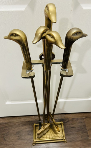 Brass duck head fireplace - brass,