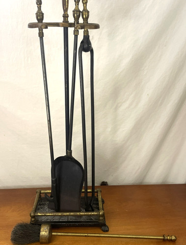 Vintage piece brass fire - piece,