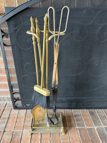 Vintage brass fireplace tool - vintage,