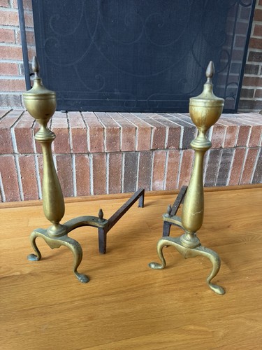 Vtg aws brass fireplace - brass,